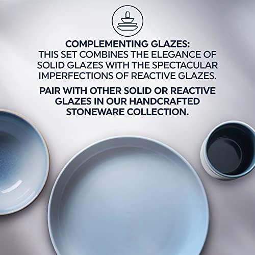 Corelle Stoneware Dinnerware Set, Handmade Reactive & Solid Glazed