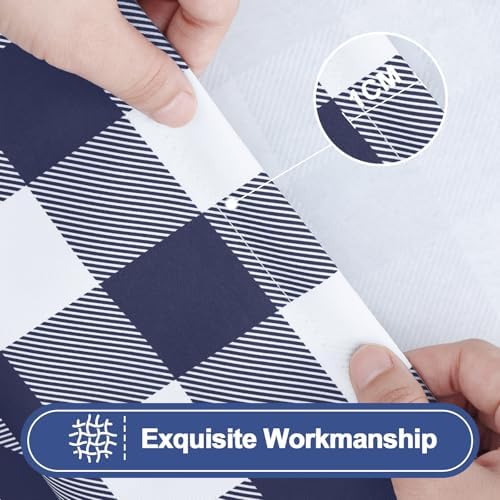 Smiry 6 Foot Picnic Table Cloth 2 Pack, Elastic Fitted Polyester