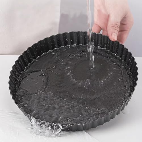 Tart Pan with Removable Bottom: Nonstick Carbon Steel 9 Inch and