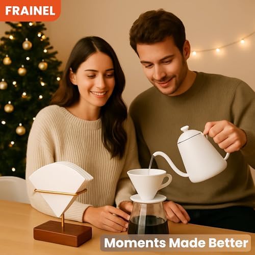Walnut Wood Coffee Filter Holder, Cone Filter Paper Stand, Coffee