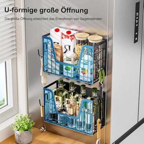 2-Pack Magnetic Fruit Basket Shelf for Refrigerator