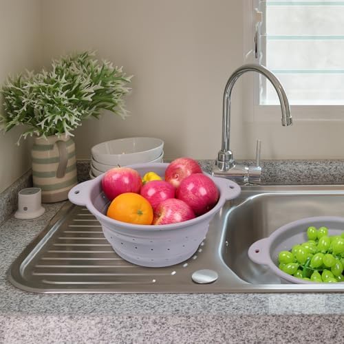 Silicone Collapsible Colander Set of 3, Thickened Foldable Strainers