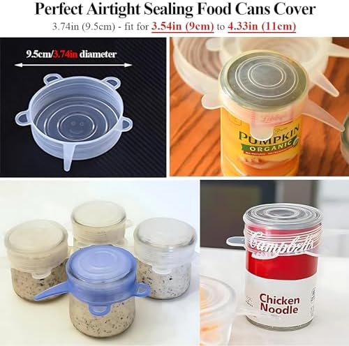 Silicone Stretch Lids Pet Food Can Covers, 10-Pack, 2.6in + 3.74in