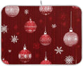 OTVEE Red Winter Ornament Art Dish Drying Mat for Kitchen Counter