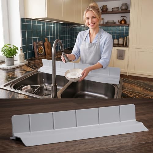 MessOut 30” Kitchen Sink Splash Guard, Premium Silicone Splash Guard
