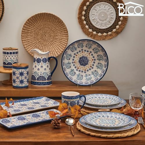 Bico Blue Talavera Ceramic Spoon Rest for Stove Top, Kitchen Holder