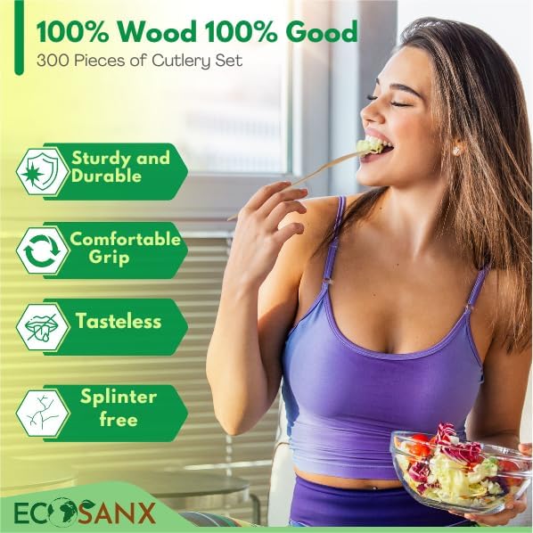 300 PCs Wooden disposable knives - Image 5