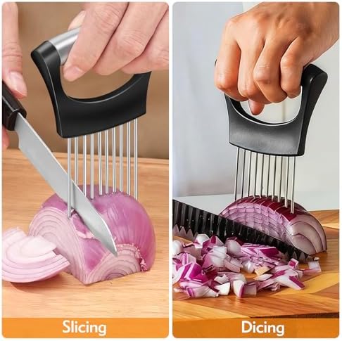 Onion Holder for Slicing, Stainless Steel Onion Slicer, Onions Slicer