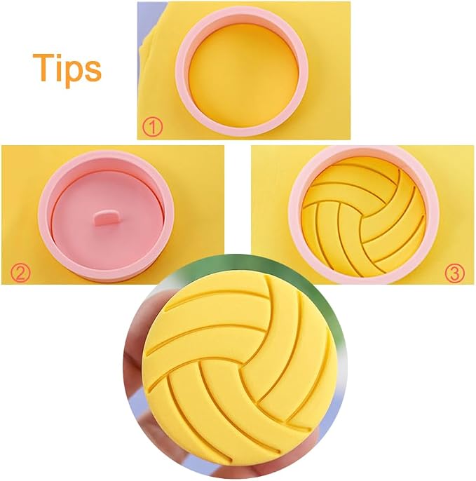 Ball Shape Cookie Cutters Set, 8-PCS 3D Football, Basketball, Volleyball - Image 3