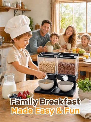 Dual Cereal Dispenser, 7.4L Large Cereal Storage Container