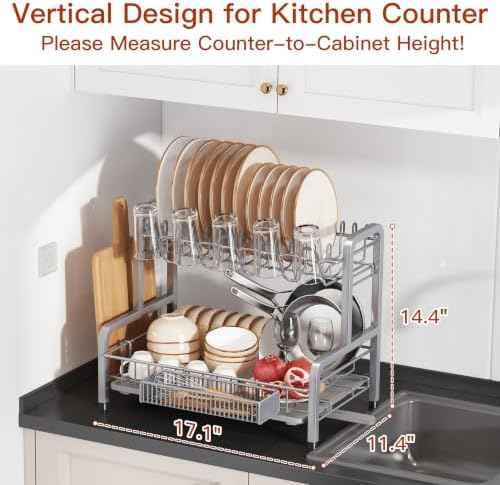 MAJALiS Dish Drying Rack with Drainboard