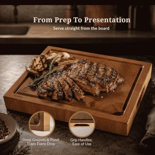 Pyrowood Wood Cutting Board, 10 x 13.75 x 1.75 inches
