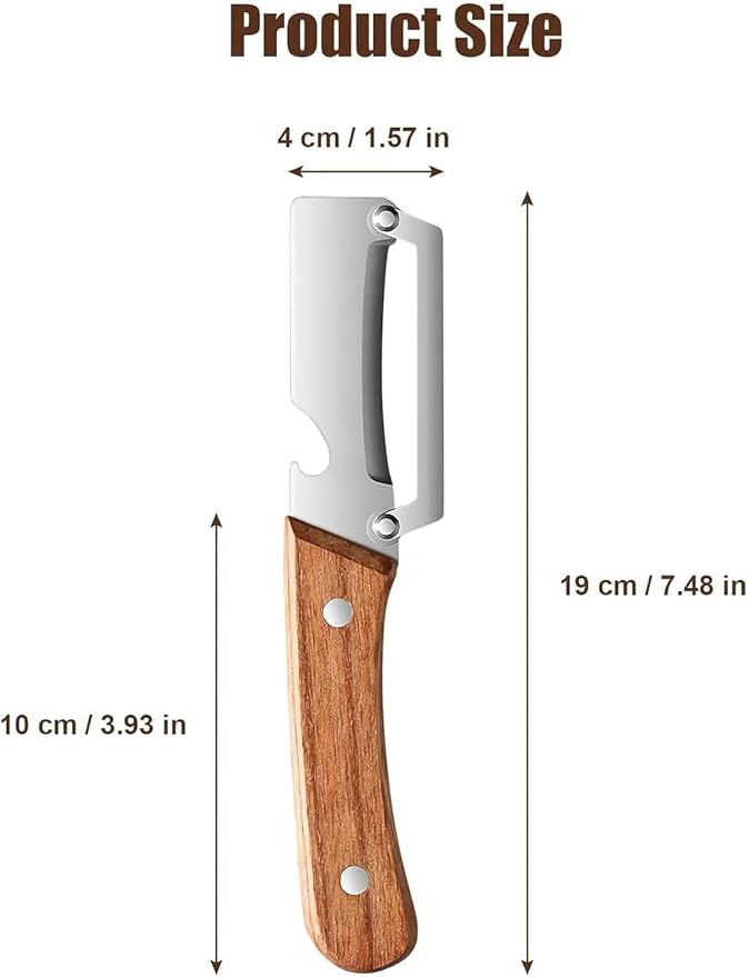 Premium Vegetable Peeler with Wooden Handle and Bottle Opener: 2-in-1 Stainless - Image 6