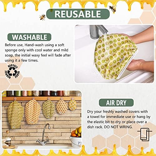 Li’l Things Beeswax Bowl Covers, Set of 5, XS–XL