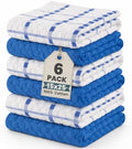 GOLD TEXTILES Kitchen Towels 6 Pack Premium 100% Cotton Dish Towels