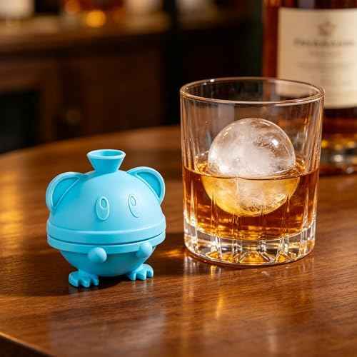 2 Pack Silicone Ice Ball Maker Mold for Whiskey, Large Sphere Ice Cube