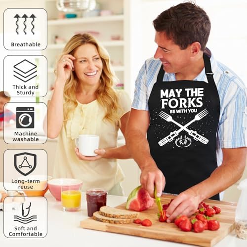 Bluegogo Funny Aprons for Men, BBQ Chef Apron Funny Gifts for Men