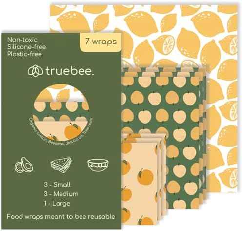 Truebee 7-Pack Reusable Beeswax Food Wraps