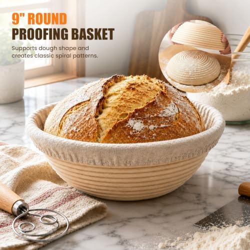 Parmedu Sourdough Starter Kit Bread Baking Supplies with Banneton