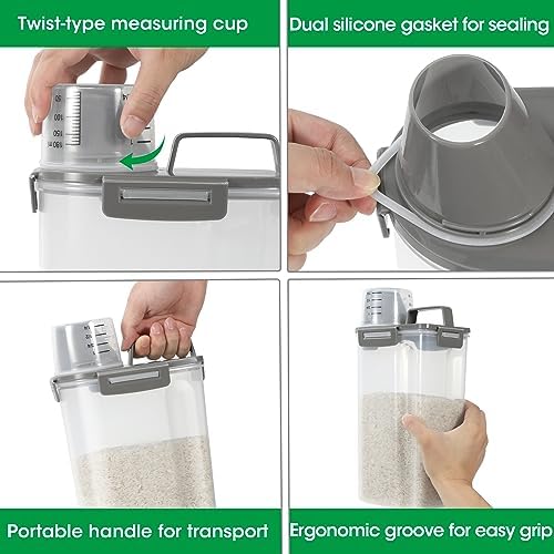 TBMax Rice Container Cereal Storage Container 2 Pack 5 Lbs, Kitchen