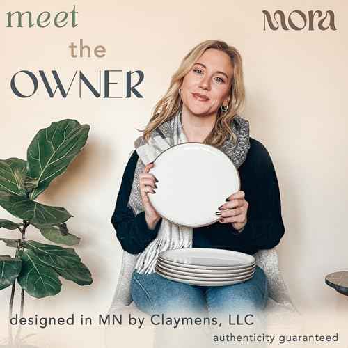 Mora Ceramic Dinner Plates Set of 6, 10 inch Dish Set - Microwave