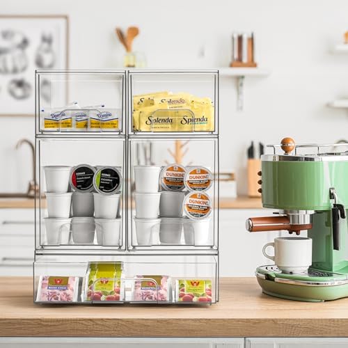 Sorbus Clear Stackable Storage Drawers, 5-Pack