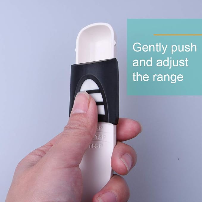 Adjustable Measuring Spoon White, Creative Double End Adjustable Scale - Image 3