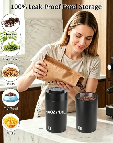 Auto Vacuum Coffee Canister, Electric Coffee Bean Storage Container