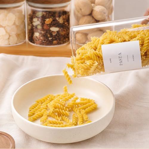 6 Pack Glass Jars with Acacia Lids, 32oz Pantry Airtight Storage