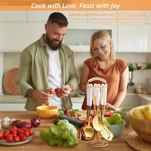 Novellus 7-Piece Gold Kitchen Utensil Set