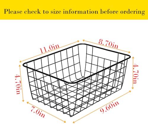 Kitchen Wire Baskets Farmhouse Decor Metal Food Storage Organizer