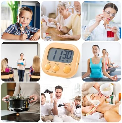 Weewooday 12-Piece Magnetic Digital Kitchen Timers, Multicolor