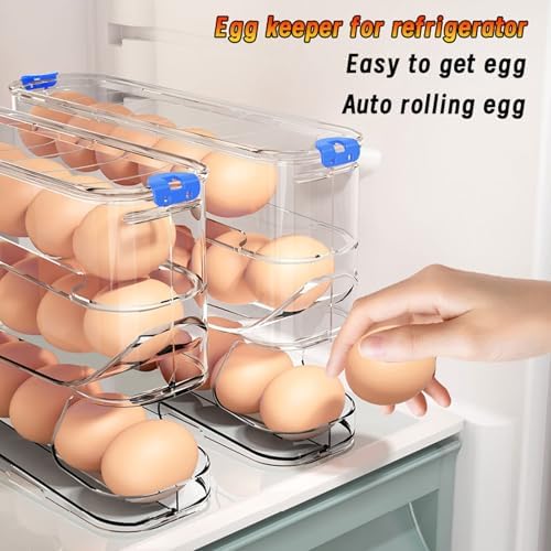 3-Tier Dark Brown Refrigerator Egg Container
