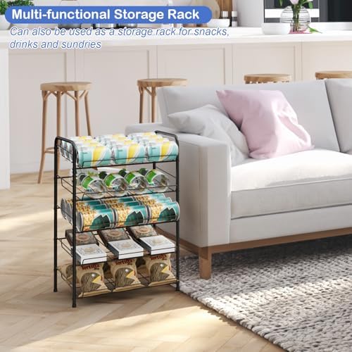 Vrisa Can Organizer for Pantry Canned Goods Holder for Kitchen, Black
