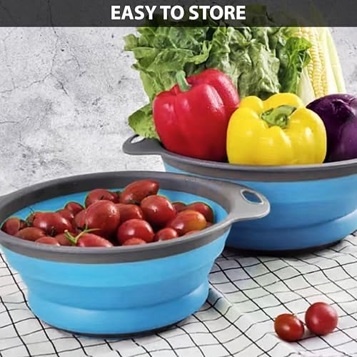 Collapsible Colander Set of 3 - Space Saving Colander for Kitchen