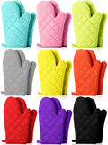 Nuogo 9 Pair Oven Mitts Quilted Heat Resistant 11 Inch Kitchen, Solid