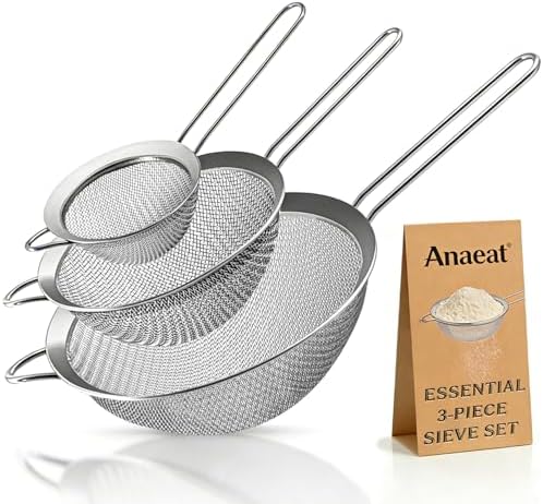 Anaeat Fine Mesh Strainers - Premium Stainless Steel Colander Sieve