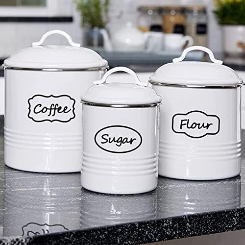 Kitchen Pantry Food Containers Clear Labels with Black Border, 138