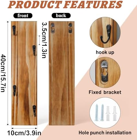 Yohsnor Coffee Mug Wall Rack - Stylish Wooden Cup Holder &
