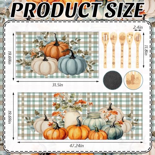 Bencailor 17 Pcs Fall Pumpkin Kitchen Decor Set, Autumn Baking Gifts