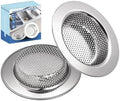 RQYEKDO 2Pack Stainless Sink Drain Strainer 4.4in Wide Rim Mesh Silver