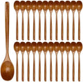 Wooden Spoons for Eating Mixing Stirring, 24 Pieces Long Handle Wooden