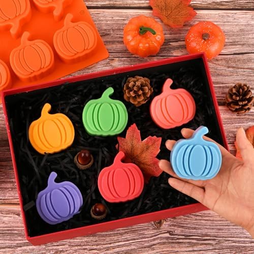 WMKGG 3 Pack Pumpkin Silicone Mold, 6-Cavity Pumpkin Cake Pan