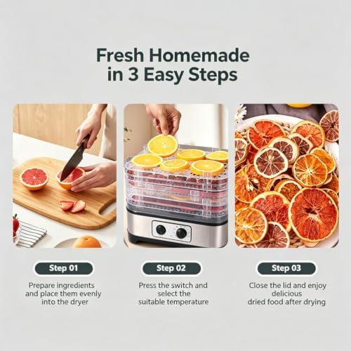 Electric Food Dehydrator, 160W, 5-Tier