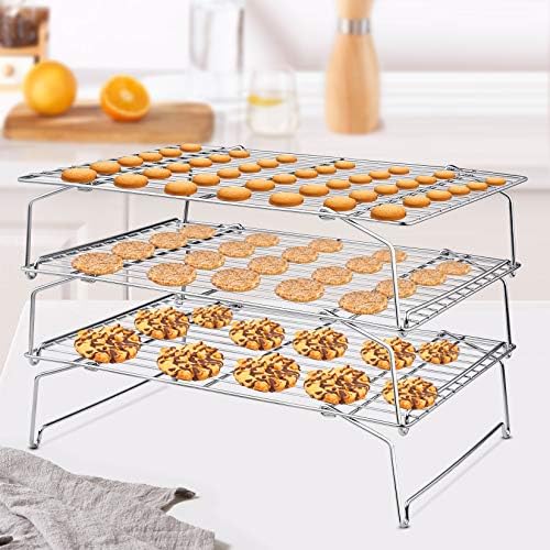 P&P CHEF 5-Tier Stainless Steel Cooling Rack, 15" x 10", Silver