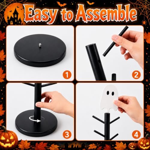 AnyDesign Halloween Ghost Mug Holder Tree with 8 Hooks