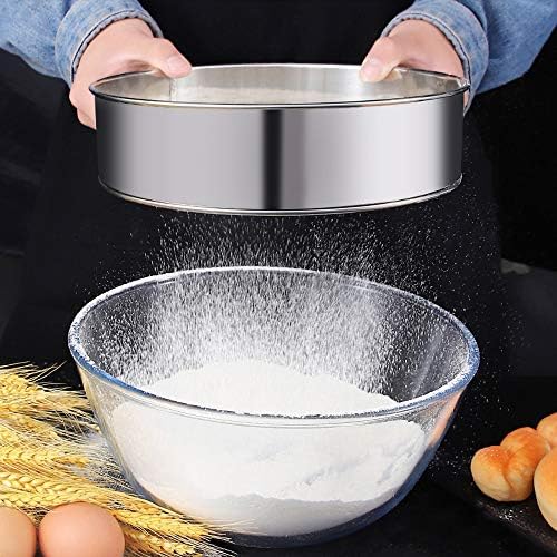 2 Pack Flour Sifter,Stainless Steel Fine Mesh Strainers Flour Sieve,60