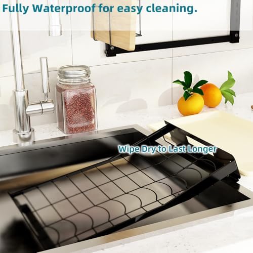 Wall Mounted Dish Drying Rack, 16“ Long, Black