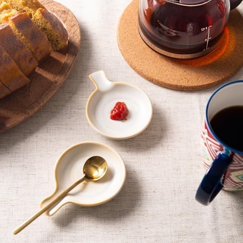 Small Coffee Spoon Rest, Ceramic Tea Spoon Rest Holder, Set of 2