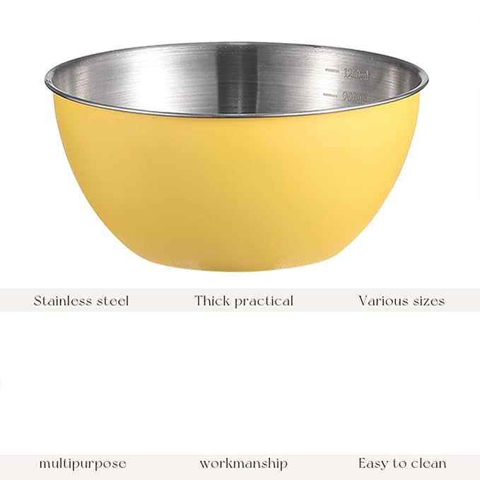 Stainless Steel Salad Bowls Set of 2, 1.27 Quart Mixing Bowls - Image 2